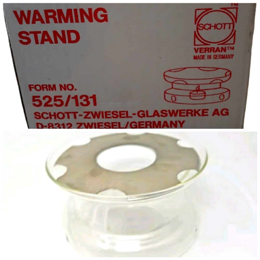 Vintage Glass Warming Stand By SCHOTT ZWIESEL Mid Century Bavaria Germany NIB